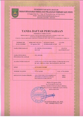 Tanda Daftar Perusahaan